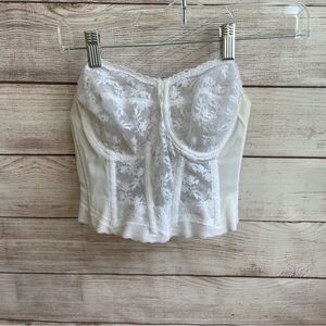 VINTAGE BACKLESS BY YOUNG SMOOTHIE STRAPLESS UNDERWIRE BRA IN WHITE